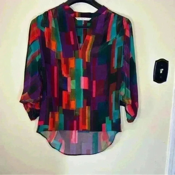 Trina Turk Elska Silk Retro Blouse - Picture 2 of 8